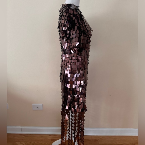 Jonathan Simkhai The Jillian Sequin Midi Dress in Chocolate Brown - Picture 7 of 13